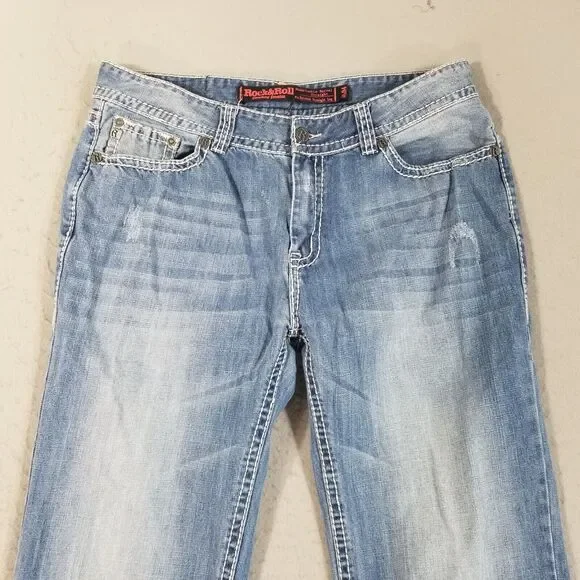 Rock & Roll Cowboy denim jeans men's 38x32 double barrel relaxed straight